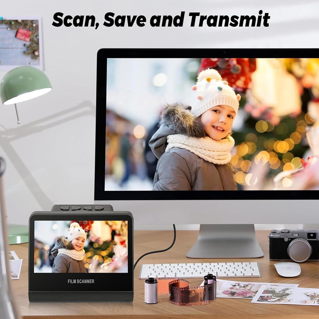 Film and Slide Scanner Digitizer with 5' LCD Screen, Negative Scanners for Old Pictures to Digital 22MP JPEG Fast, Compatible with 35, 126, 110 Film and Slides