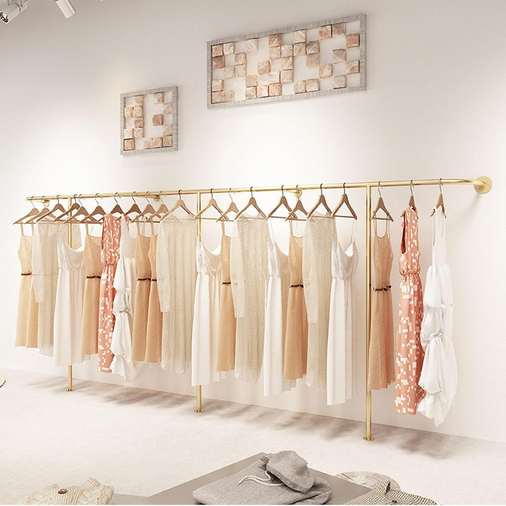 Wall Mounted Clothes Rail Modern Clothes Rack Retail Display Clothes Rack Freestanding Garment Rack Metal Coat Rack Garment Hanging Storage Rail, for Hanging Clothes (Size : 400cm)