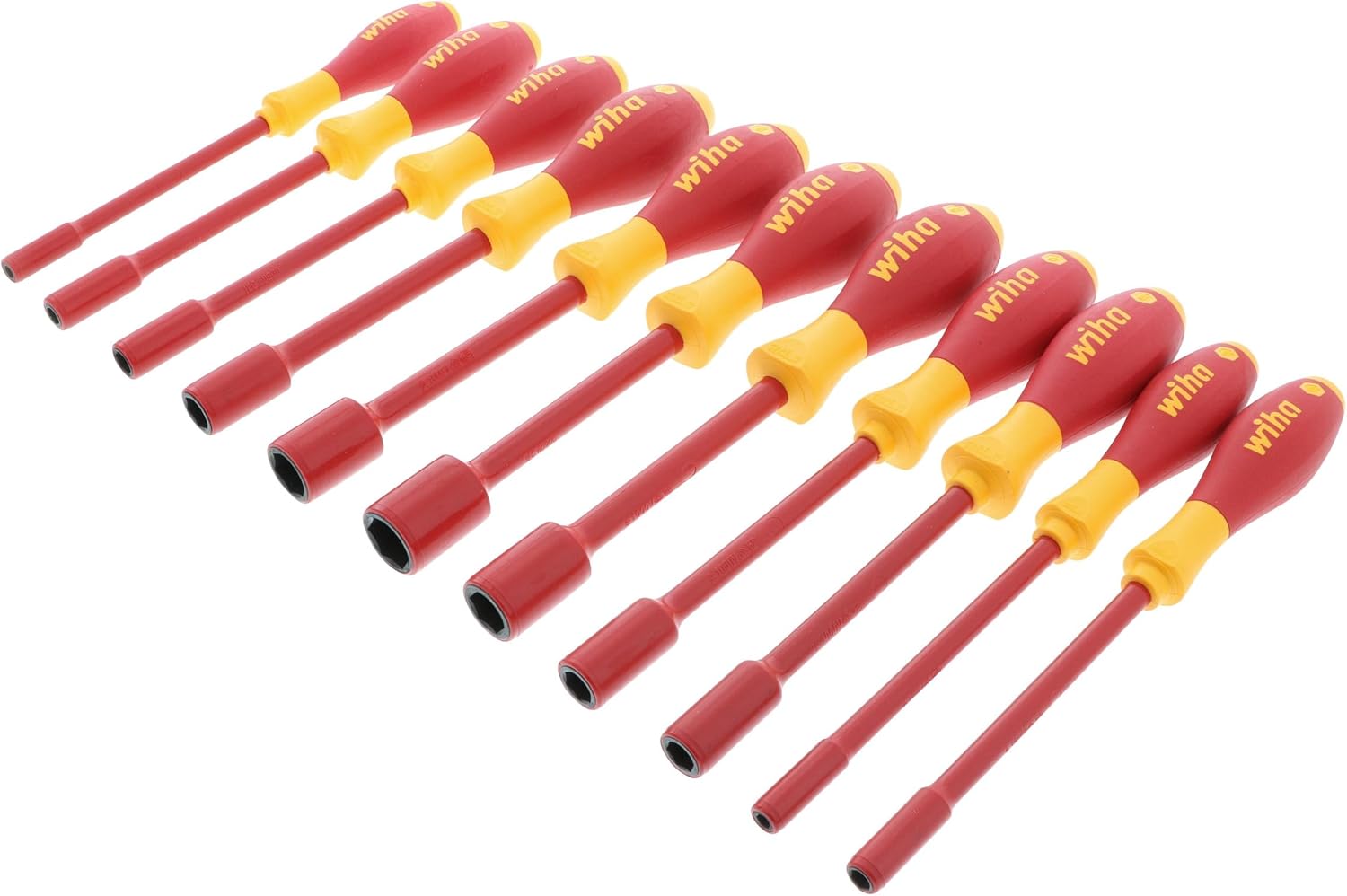 Wiha 32296 11-Piece 1000-Volt Insulated Nut Inch Driver Set