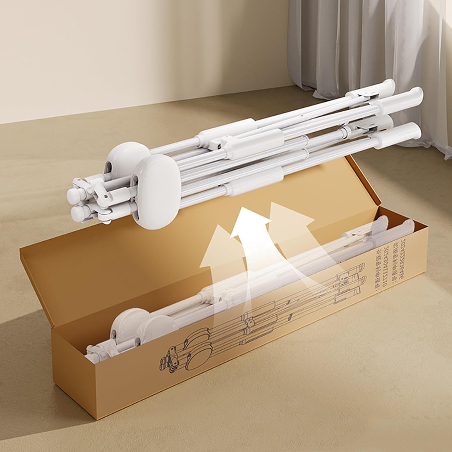 Outdoor Clothes Drying Rack - Adjustable & Foldable Metal Garment Rack for Hanging Shirts, Coats, Skirts & Sweaters - Versatile Bedroom & Closet Organizer (White)