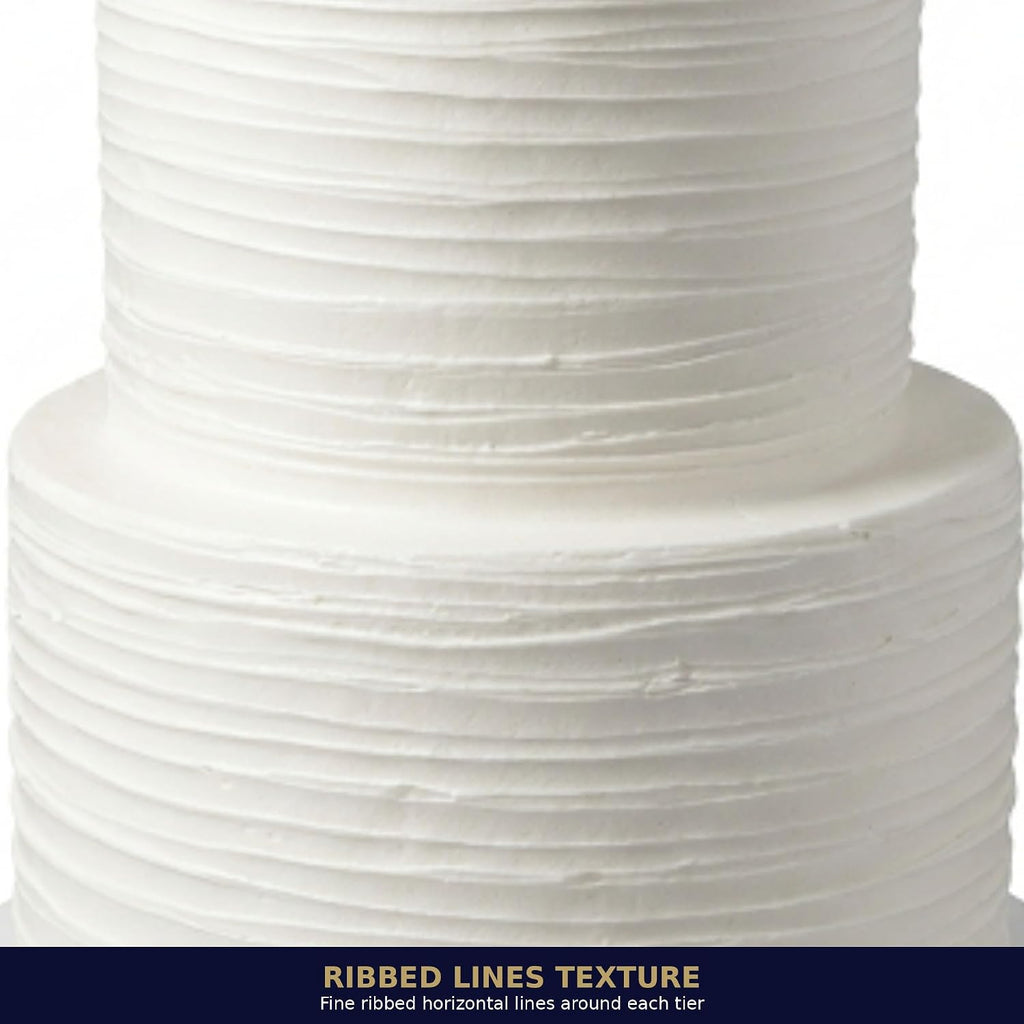 FromJennWithLove 2 Tier Fake Wedding Cake, 12' Tall Handcrafted Ivory Display Cake – 4-Day Artisan Process, Made in USA – Reusable Centerpiece for Weddings & Bridal Showers