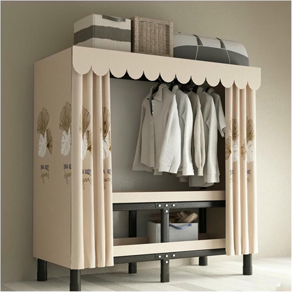Portable Closet Wardrobe,Steel Tube Clothes Storage Organizer,Sturdy Large Wardrobe Closet,for Bedroom Free Standing Clothes Rack with Cover(Color 5) Rack