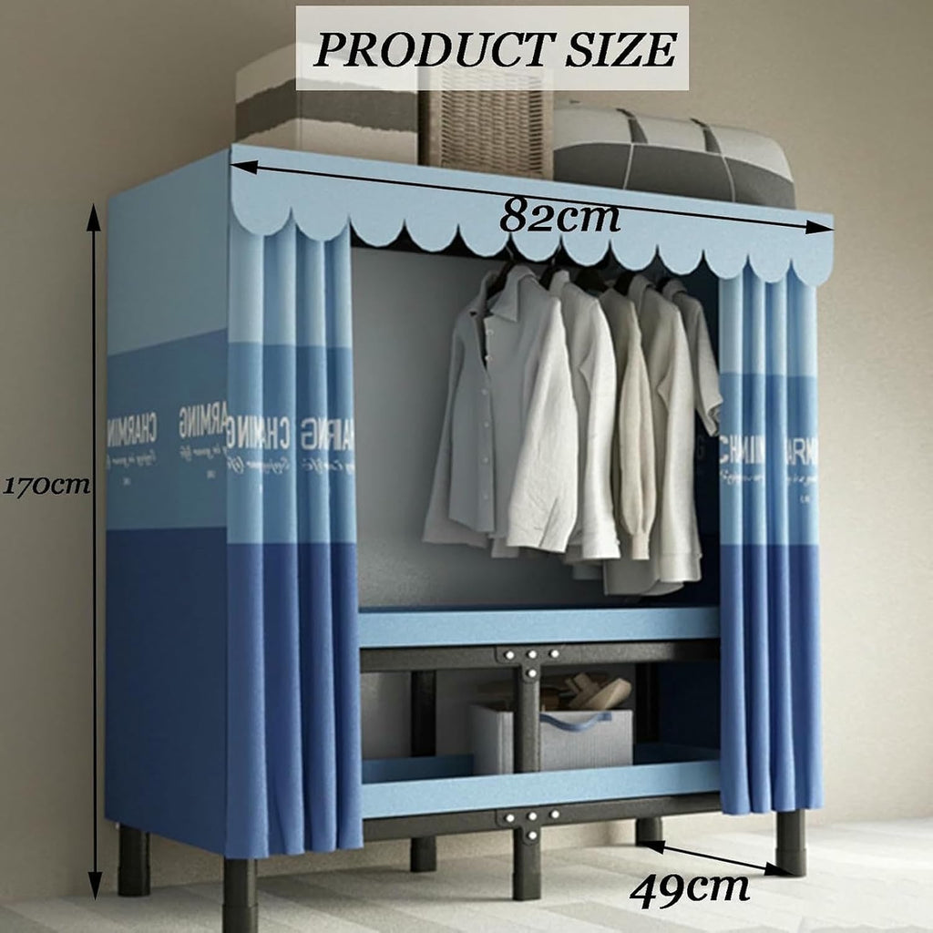 Portable Closet Wardrobe,Sturdy Large Wardrobe Closet,Steel Tube Clothes Storage Organizer,for Bedroom Free Standing Clothes Rack with Cover(Yellow) Rack