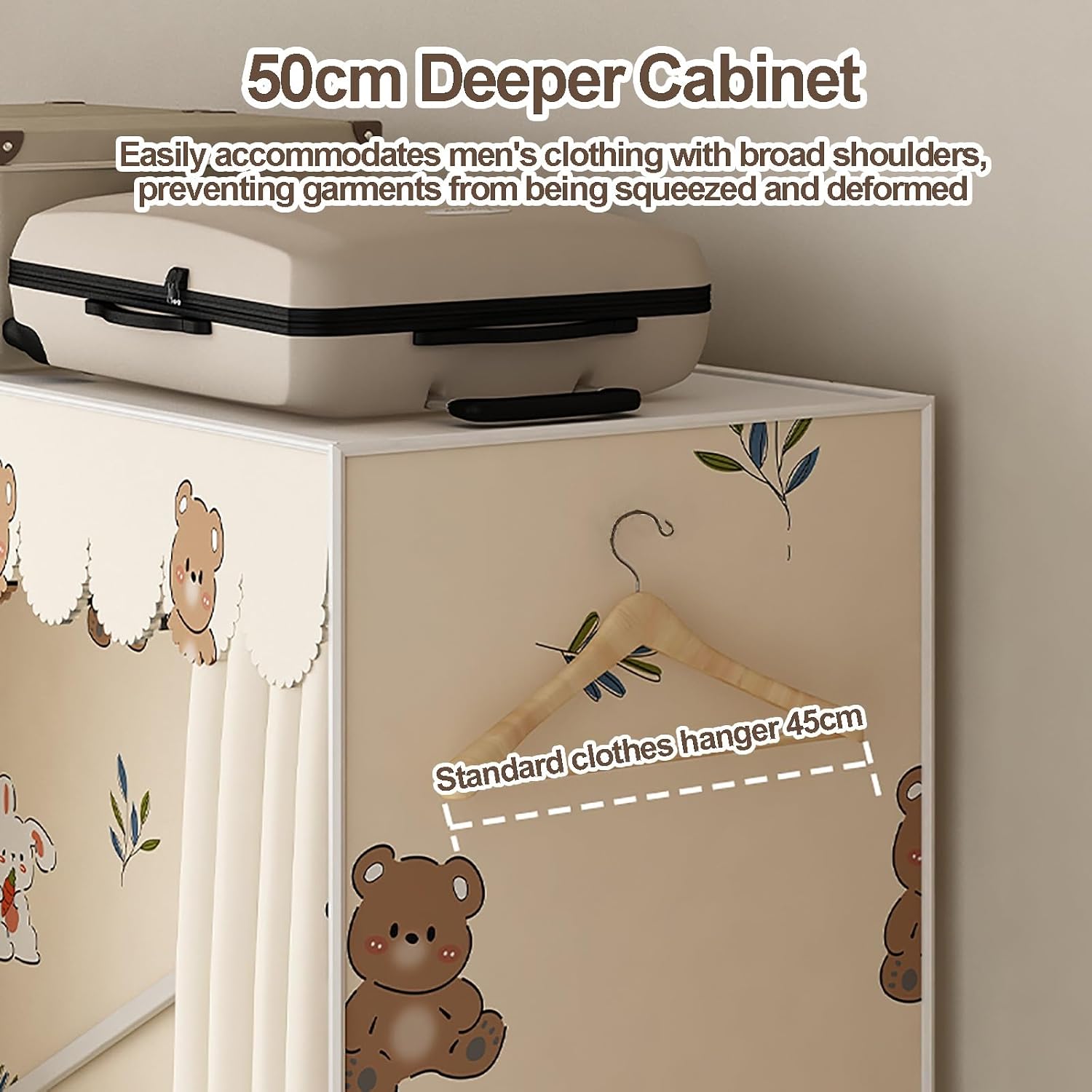 Portable Wardrobe Closet With Cover, Heavy Duty Clothes Rack With Cover, Freestanding Coat Storage Garment Racks, For Bedroom Hanging Clothes(E,215cm/84.6inch)