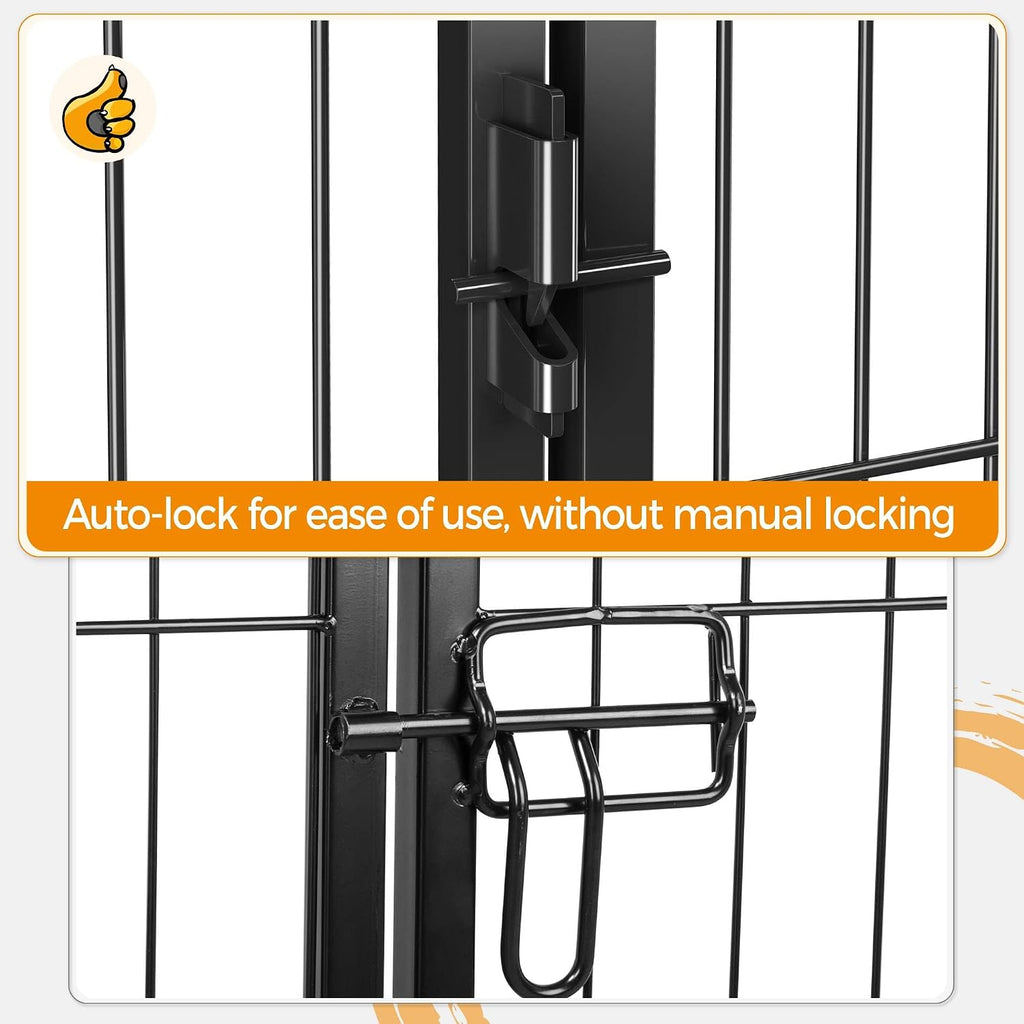 Yaheetech Dog Playpen Indoor, Extra Wide Outdoor Dog Fence Foldable Pet Puppy Exercise Pen for Yard/Garden/RV Camping, 32 Panels 24 Inch Height x 32 Inch Width