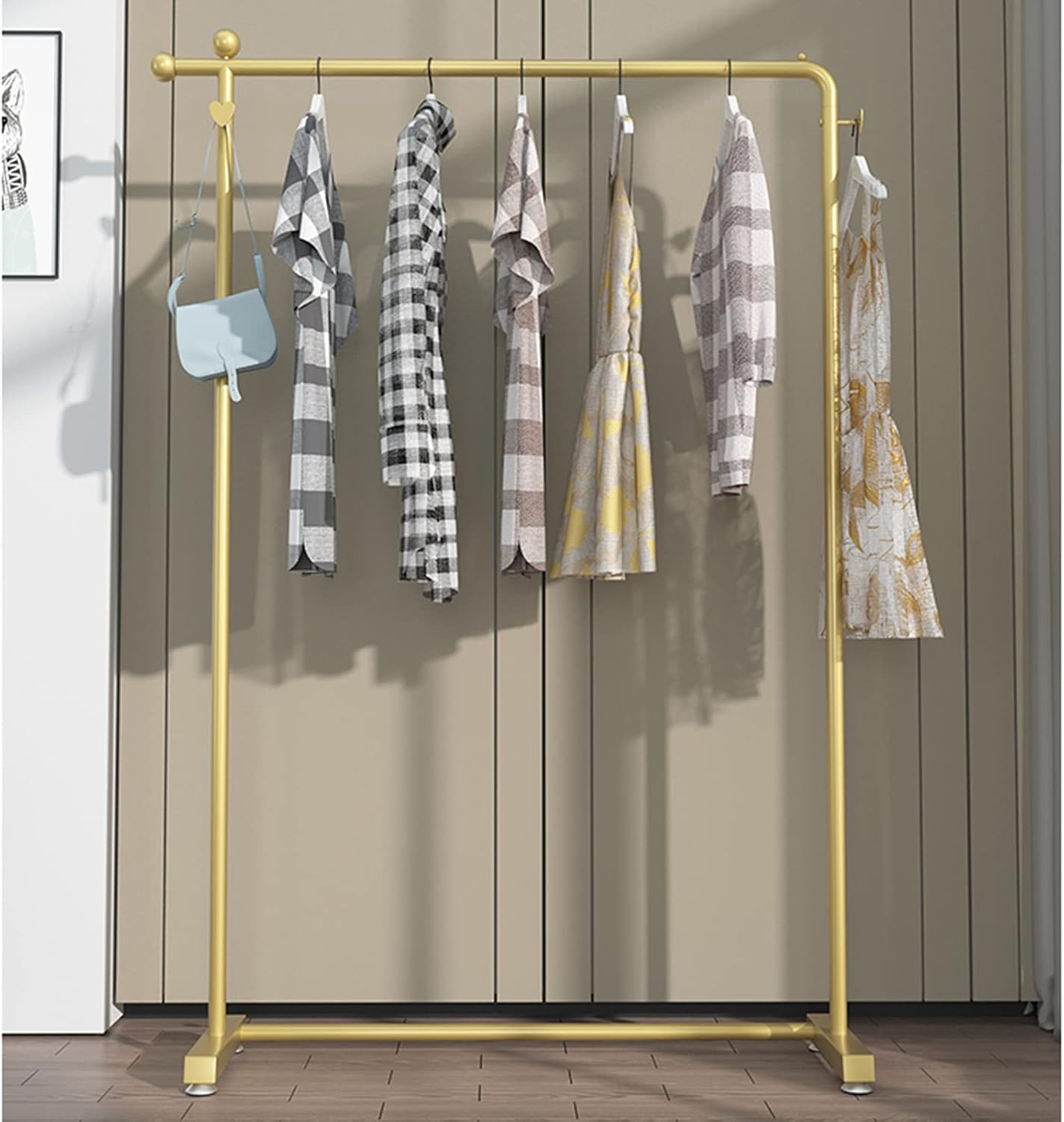 Heavy Duty Coat Rack, Garment rack Modern Freestanding Clothing Rack With 2 Heart-shaped Hooks, Heavy Duty Clothes Rail For Retail Display, Large Capacity Coat Rack For Bedroom And Living ( 150x40x15