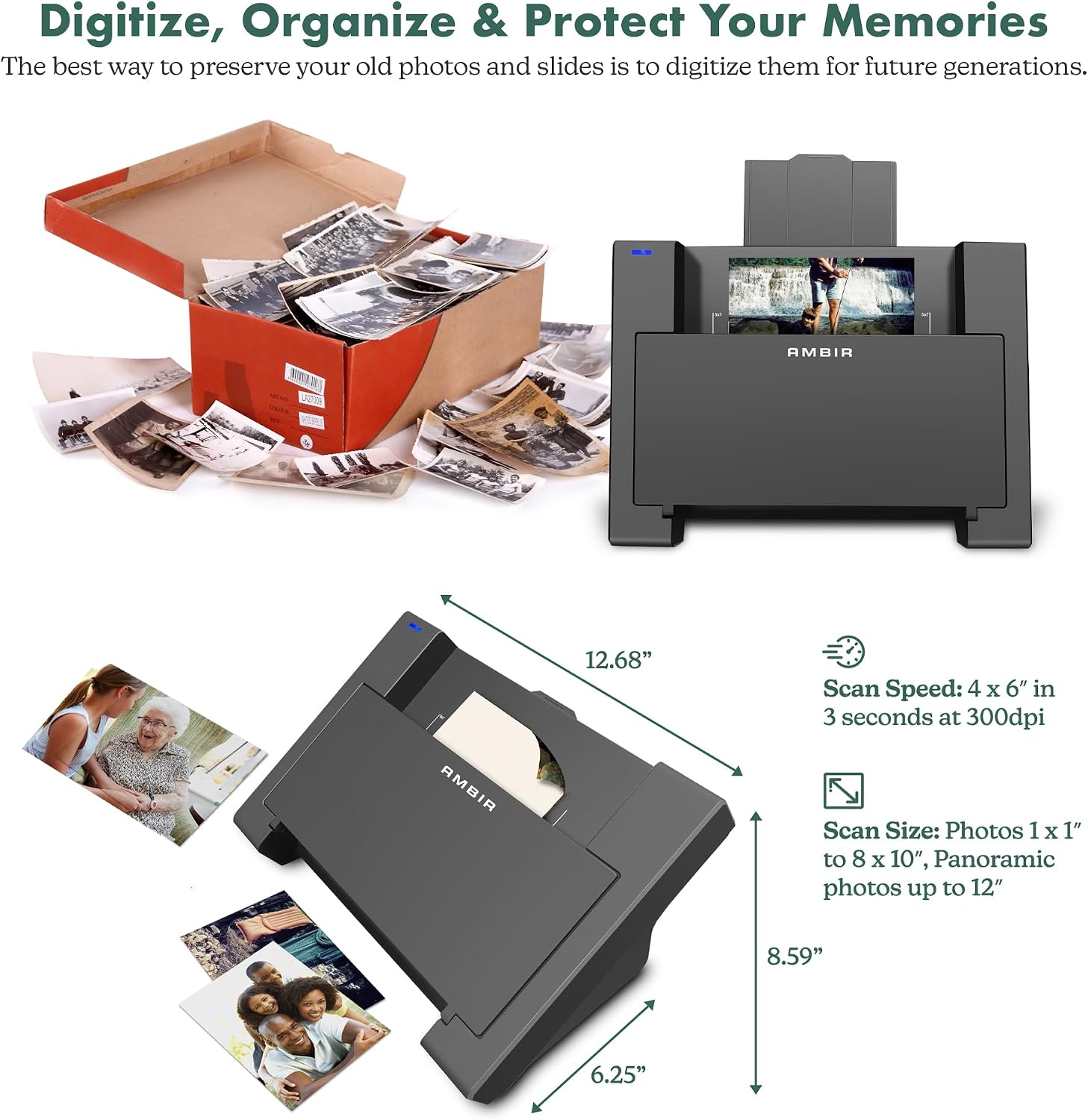 AMBIR Technology Photo Scanner with PICTURESTUDIO
