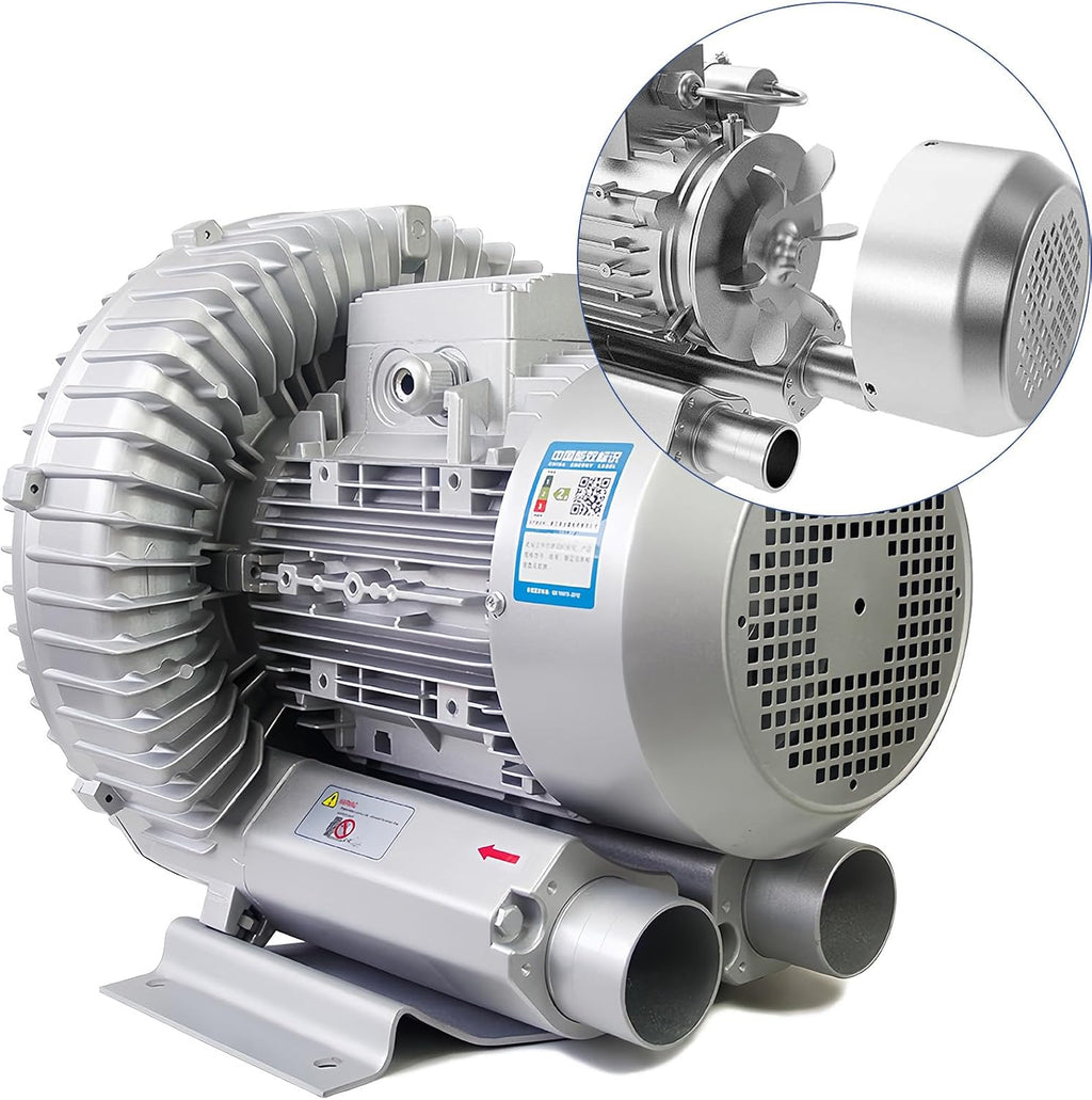 180W-1500W Oil-Free Low Noise Single Phase Regenerative Blower - Industrial Vortex Air Pump for Blowing, Suction, Aeration & Automation (350W / 0.4HP)