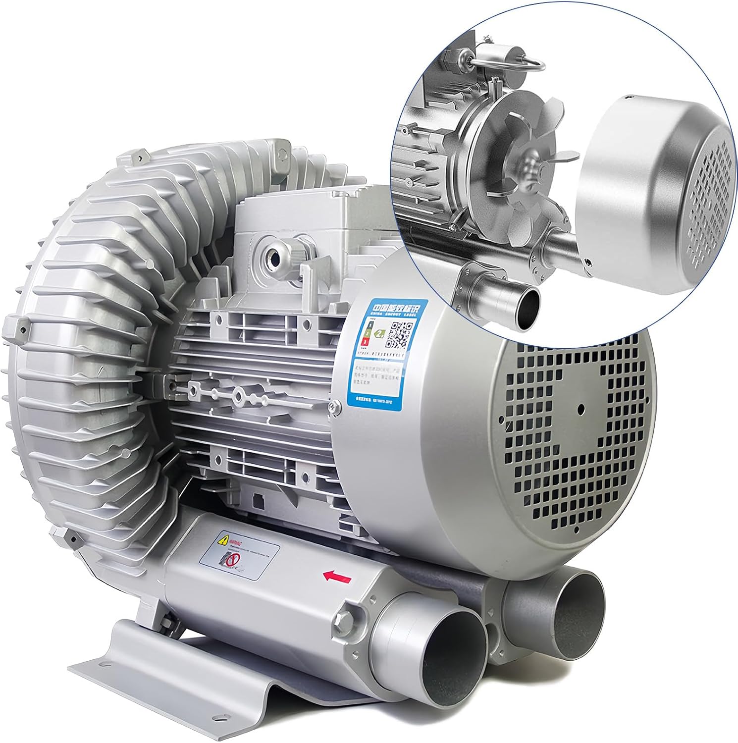180W-1500W Oil-Free Low Noise Single Phase Regenerative Blower - Industrial Vortex Air Pump for Blowing, Suction, Aeration & Automation (350W / 0.4HP)
