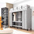 Large Wardrobe Clothes Organizer, Heavy-Duty Portable Clothe Rack With Cover Foldable Metal Garment Rack On Wheels Freestanding Rolling Clothing Coat Storage Rack 20.4in Width Load 2000lbs(180cm/70.87
