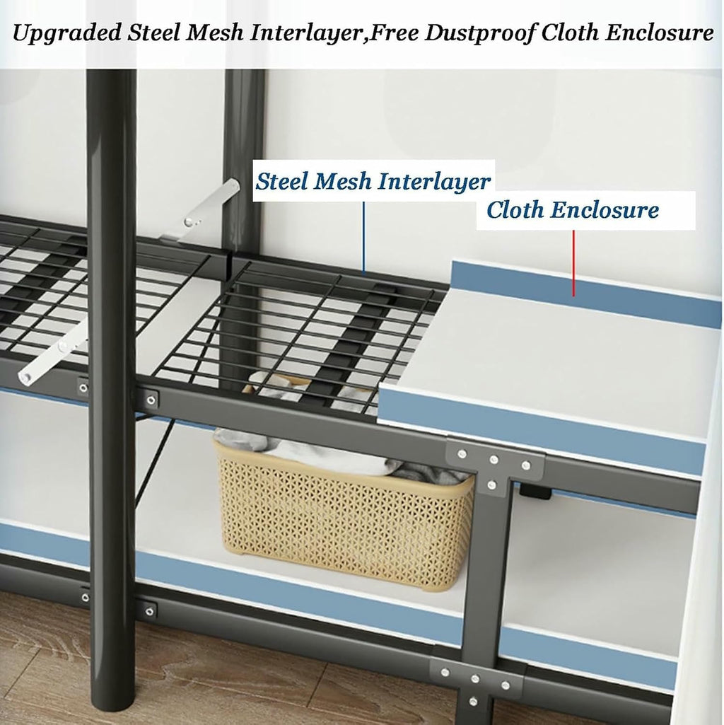 Portable Closet Wardrobe,Steel Tube Clothes Storage Organizer,Sturdy Large Wardrobe Closet,for Bedroom Free Standing Clothes Rack with Cover(Color 5) Rack