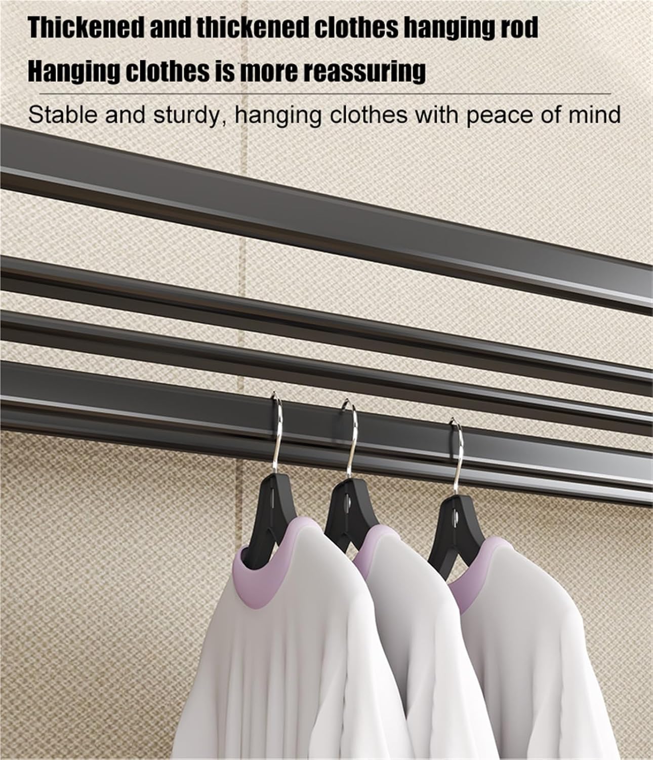 Heavy Duty Closet Organizer System,Clothes Rack With Cover Heavy Duty Clothing Racks,Freestanding Clothing Racks For Hanging Clothes,for Hanging Clothes & Storaging Bedding(Blue,80 * 45 * 165CM)