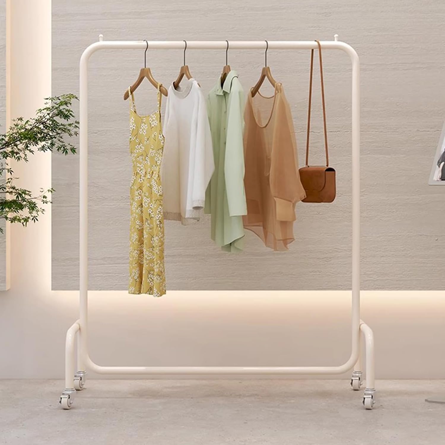 Heavy duty Garment rack Heavy Duty Clothes Rail With Wheels, Rolling Clothing Rack For Hanging Clothes, Freestanding Clothes Display Rack For Boutique, Stainless Steel Coat Rack For Bedroom ( 100X40X
