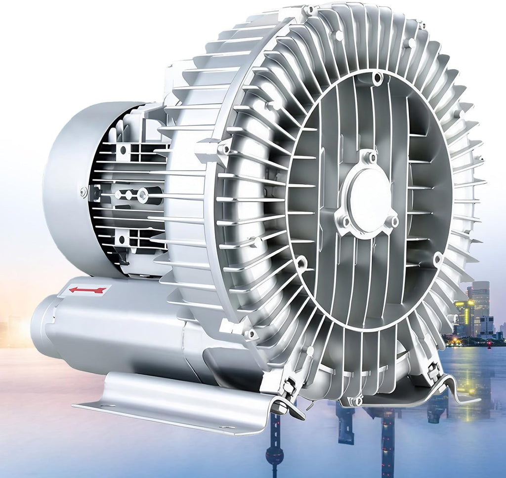 Regenerative Blower & Single/Three Phase Vortex Ring Blower - 220v/380v Industrial Vacuum for Aquaculture Hydroponics and Dust Collection 1.5KW/380V