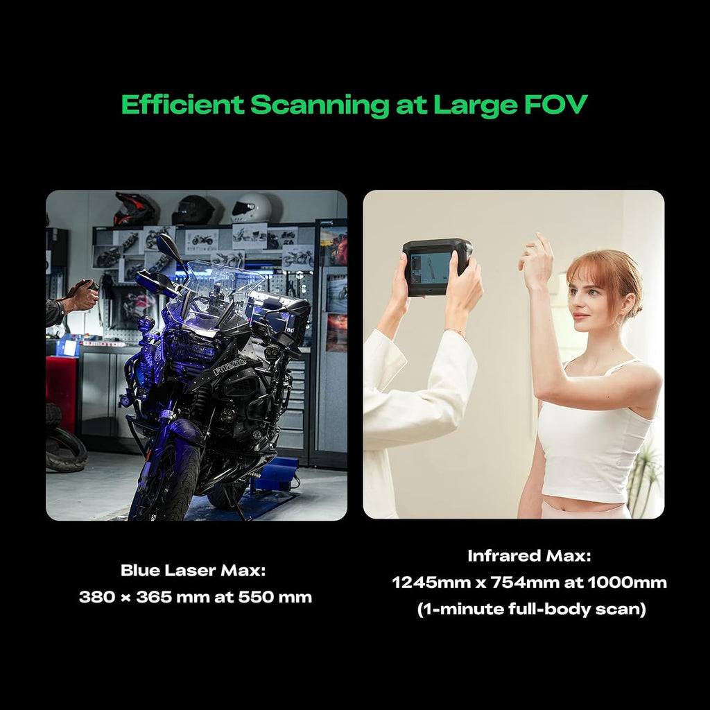 Creality Sermoon P1 Professional 3D Scanner, 6'Touch Screen Wireless 3D Scanner with 22+7+1 Blue Laser, 0.02mm Accuracy, for Inspection & Reverse Engineering