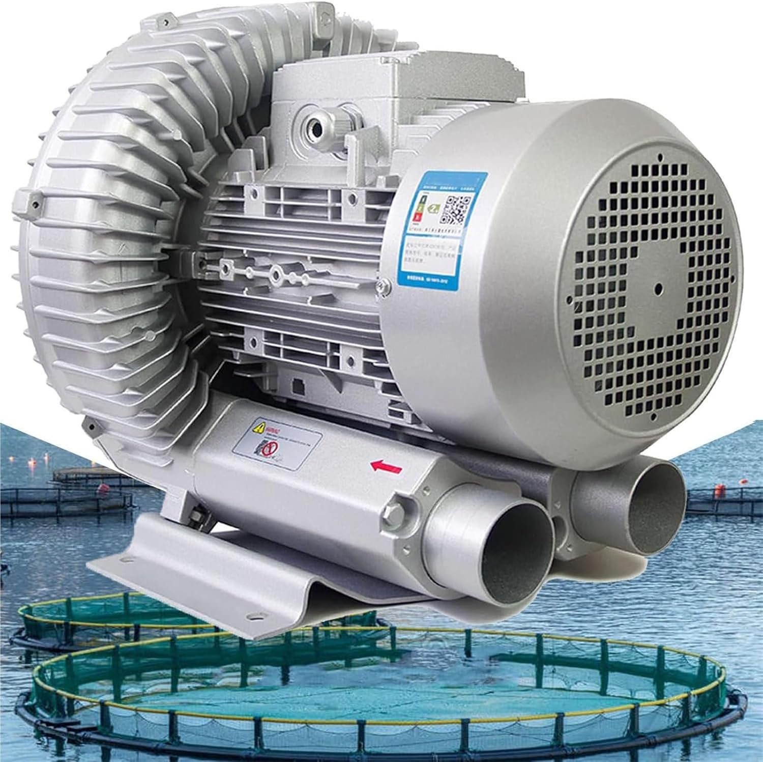 Upgraded High-Pressure Regenerative Blower, 380V Three-Phase Industrial Vacuum Pump - Vortex Blower 250W/0.33HP-1500W/2.01HP, for Sewage Aeration(750W/1.01HP)
