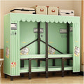 Heavy Duty Portable Wardrobe Closet With Cover, Foldable Garment Rack, Metal Freestanding Clothing Rack For Hanging Clothes, For Bedroom, Dorm(Green,215x170x50cm)