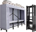 Portable Wardrobe Closet Rack, Heavy-Duty Foldable Garment Rack With Cover，Freestanding Clothes Organizer System,enclosed Curtain Armoires For Hanging Clothes For Bedroom ( Size : 190*50*170cm )