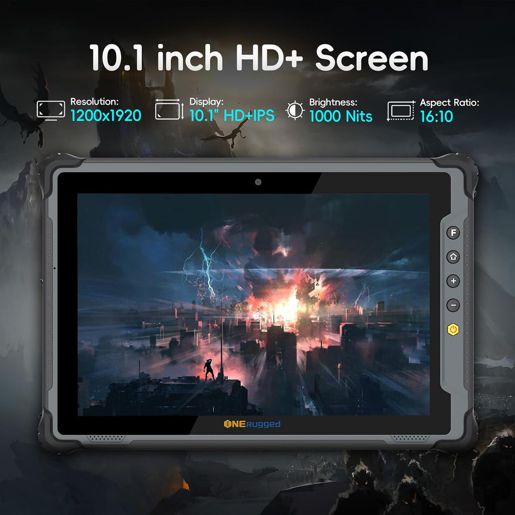 Rugged Tablet with Barcode Scanner M10J, 10.1 inch Windows 11 Pro Enterprise Tablet w/Honeywell N4680 Scan Engine, 1D/2D QR Inventory Scanner, 8GB+128GB Industrial Work PC for WMS, Retail
