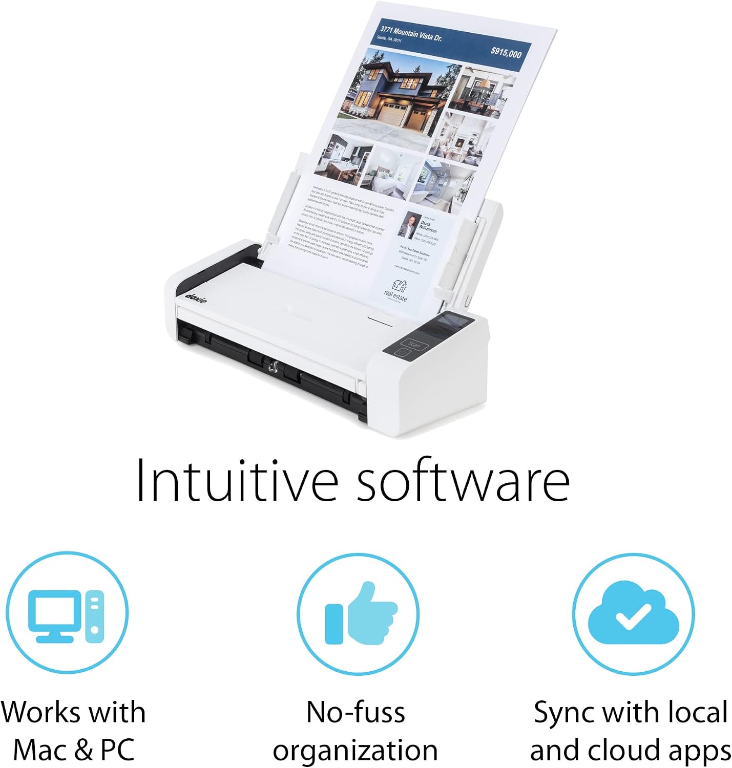 Doxie Pro - Duplex Document Scanner and Receipt Scanner for Home and Office with Amazing Software for Mac and PC