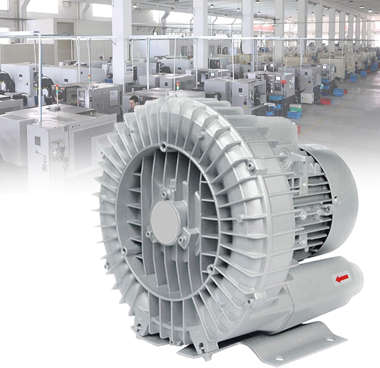 Vortex Ring Blower for Fish Ponds & Industrial Use - 220V/380V Centrifugal Vacuum Pump, 1.1KW Regenerative Blower, Workshop Exhaust & Air Extraction System