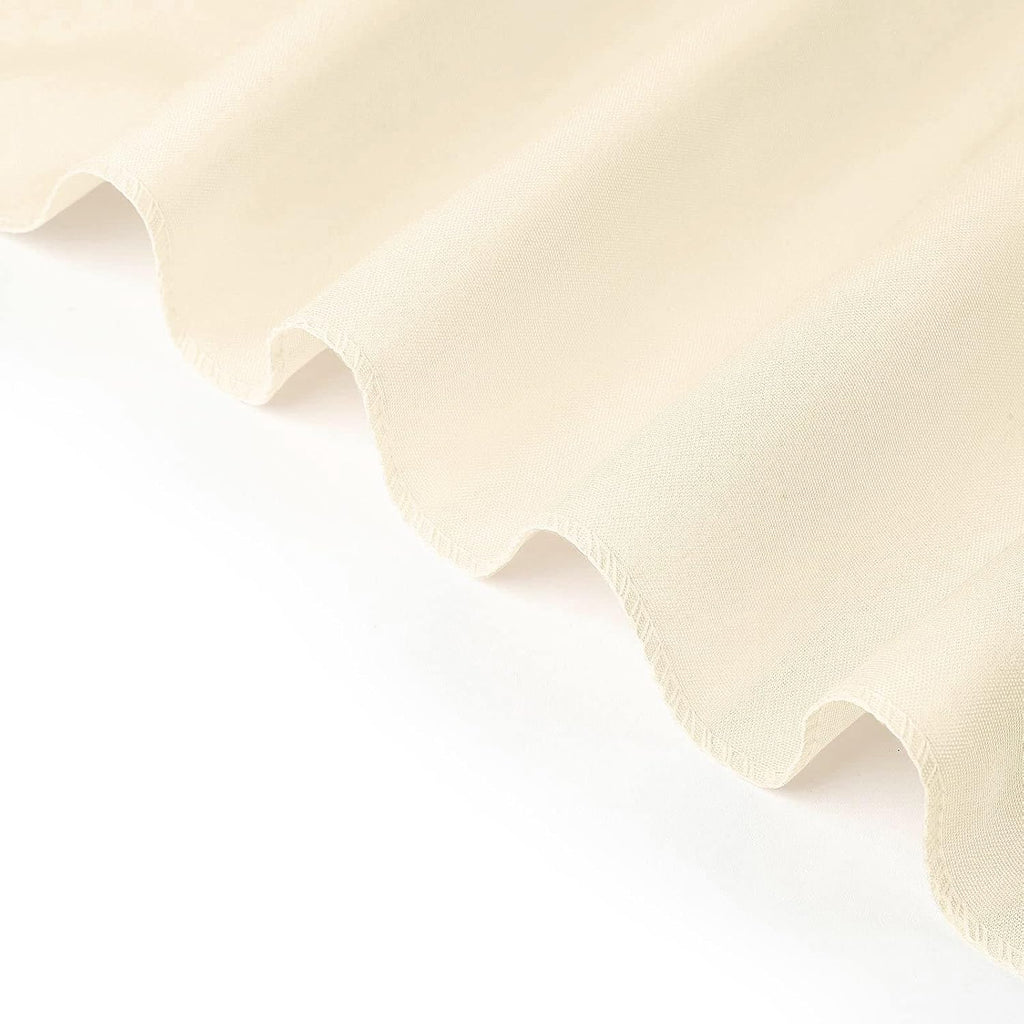 Tableclothsfactory 50PCS Beige Linen Polyester Folding Chair Cover Dinning Chair Slipcover for Wedding Party Event Banquet Catering
