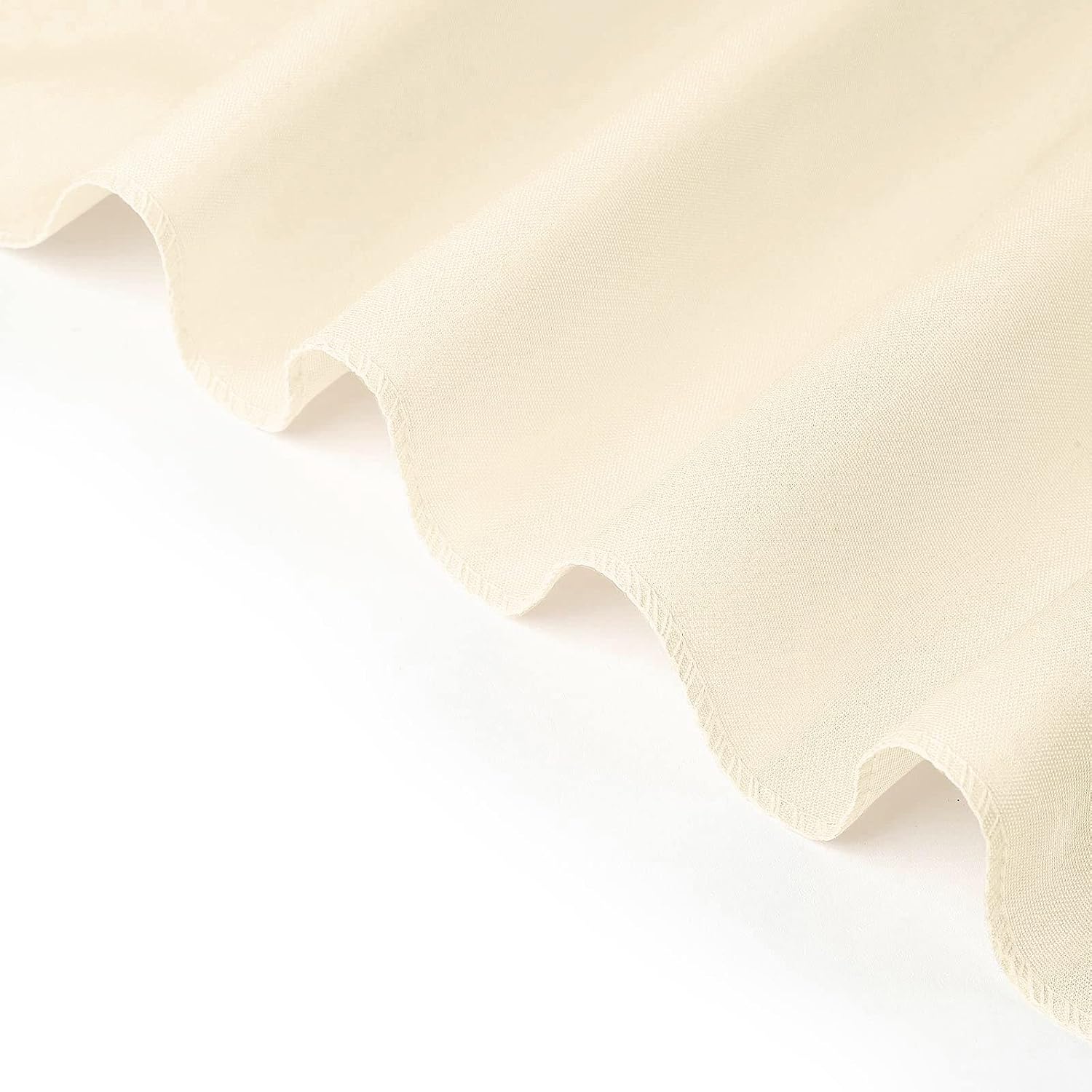 Tableclothsfactory 50PCS Beige Linen Polyester Folding Chair Cover Dinning Chair Slipcover for Wedding Party Event Banquet Catering