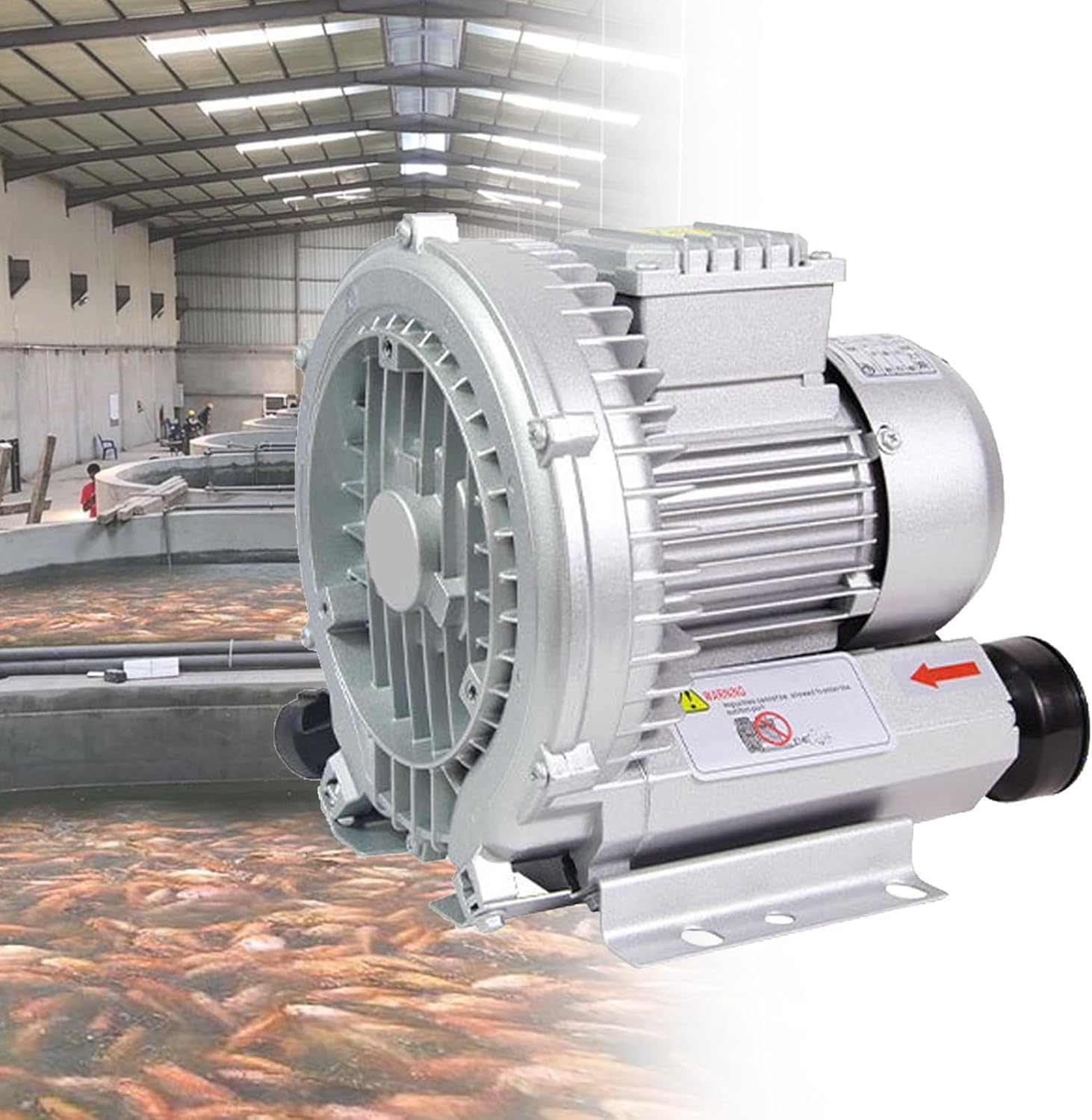 High-Pressure Vortex Ring Blower, for Fish Ponds Pool, 220V/380V Industrial Blower, Regenerative Blower, with Dust Filter(550W/220V)