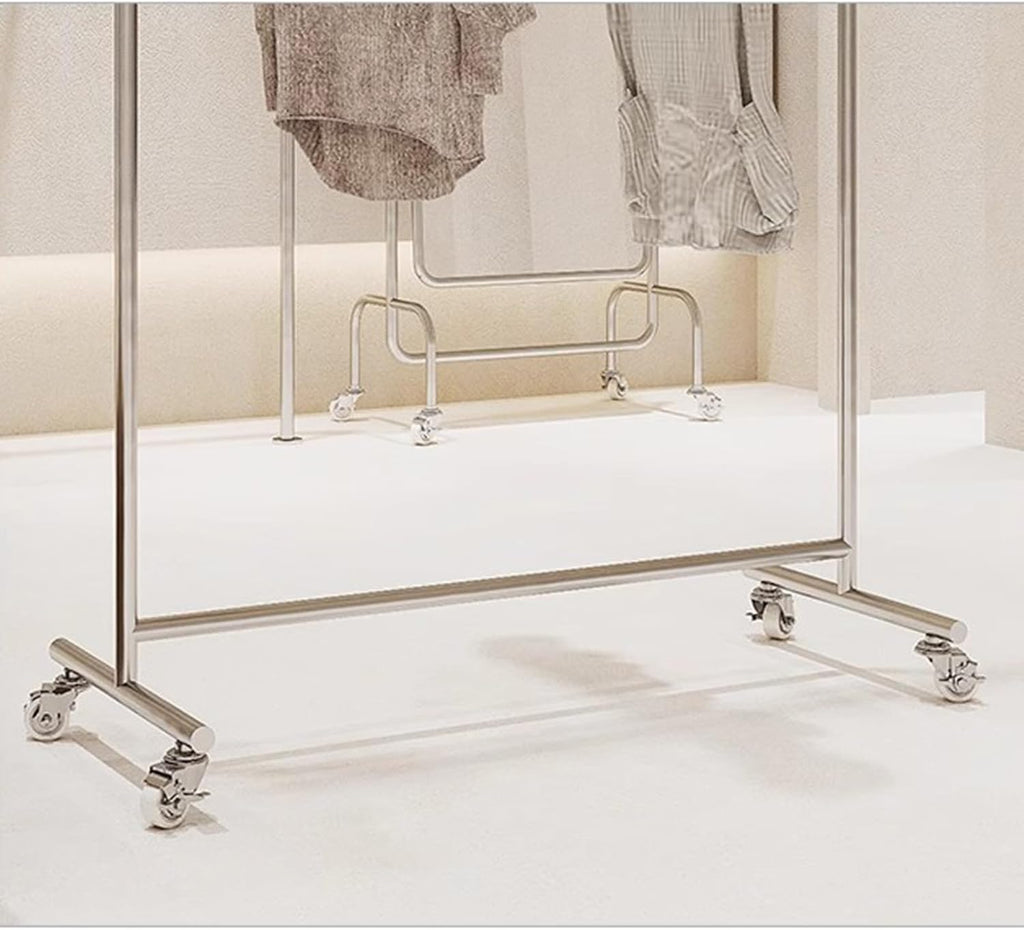 Heavy Duty Coat Rack, Garment rack Heavy Duty Clothes Rail On Wheels, Silver Stainless Steel Clothing Rack For Shop Home Office And Bedroom, Freestanding Coat Rack For Hanging Clothes ( 100X40X160CM)
