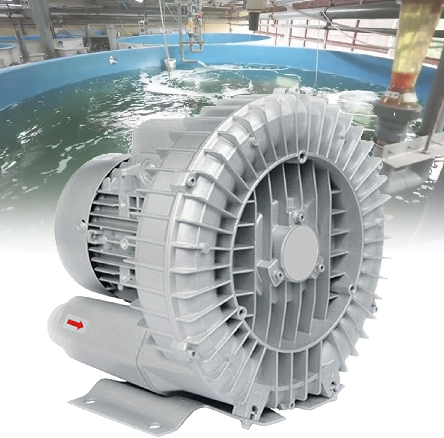 Pool Aeration Oxygenation Machine, High-Pressure Regenerative Blower, Industrial Side Channel, for Fish Pond(7.5KW/380V)
