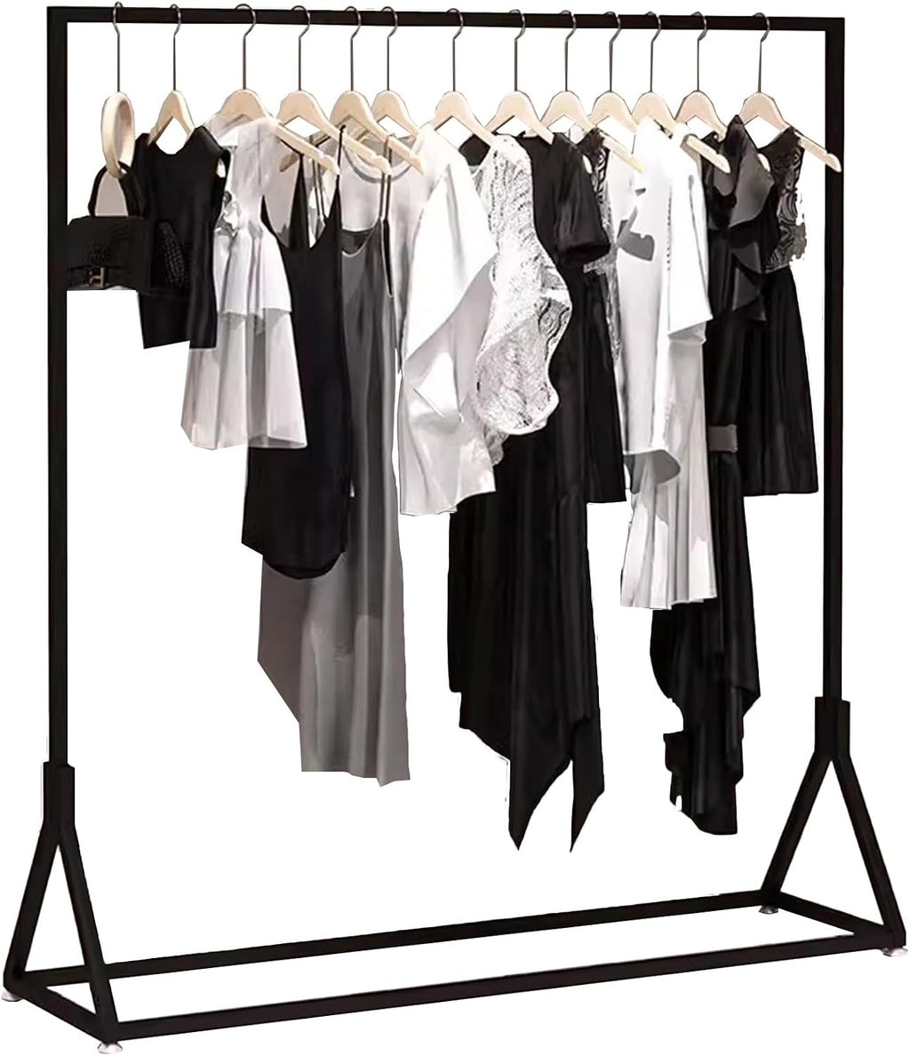 Heavy duty Garment rack Commercial Heavy Duty Clothes Rail, Black Metal Clothing Rack For Hanging Clothes, Freestanding Retail Display Rack, Single Rod Coat Rack For Bedrooms And Boutiques ( 100X40X1