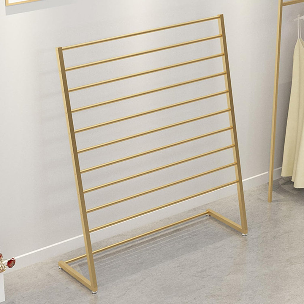 Garment Rack Hanger for Hijabs and Scarves, Freestanding Metal Display Rack, 10-Tier Commercial Organizer for Clothing Boutique and Retail Store (White-60x40x145cm