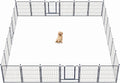 Dog Playpen,32/40/45 Inch Height in Heavy Duty, Folding Indoor Outdoor Anti-Rust Dog Exercise Fence, Portable Pet Playpen with Door for Large Medium Small Dogs and Pet (24 Panels, 32 Inch) Silver