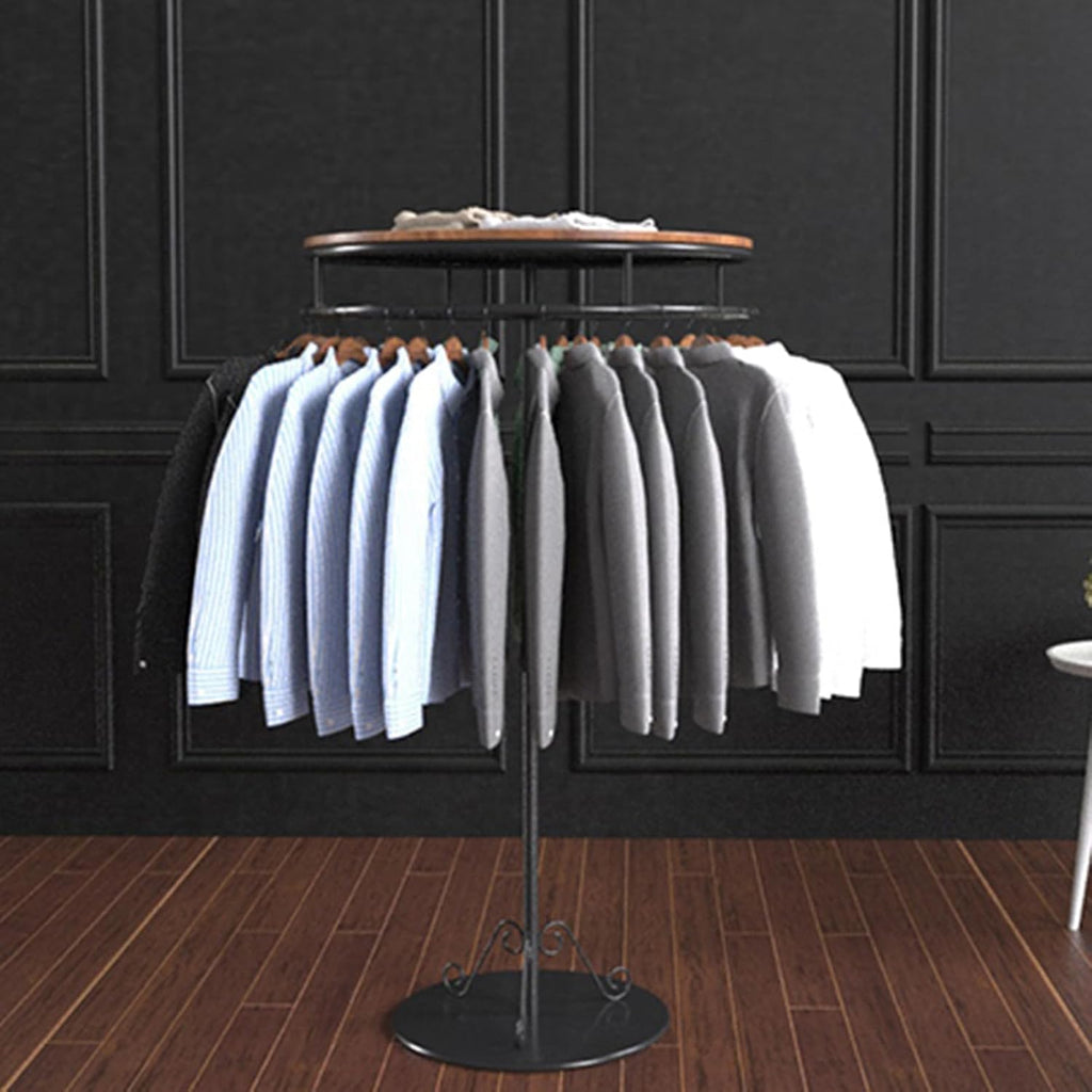 Round Clothing Rack Spiral Dress Rack, Modern Retail Display Rack Shirt Garment Pipe Rack Boutique Clothes Rack, Floor-standing Hanging Rack Freestanding Heavy Duty Coat Rack, Gold