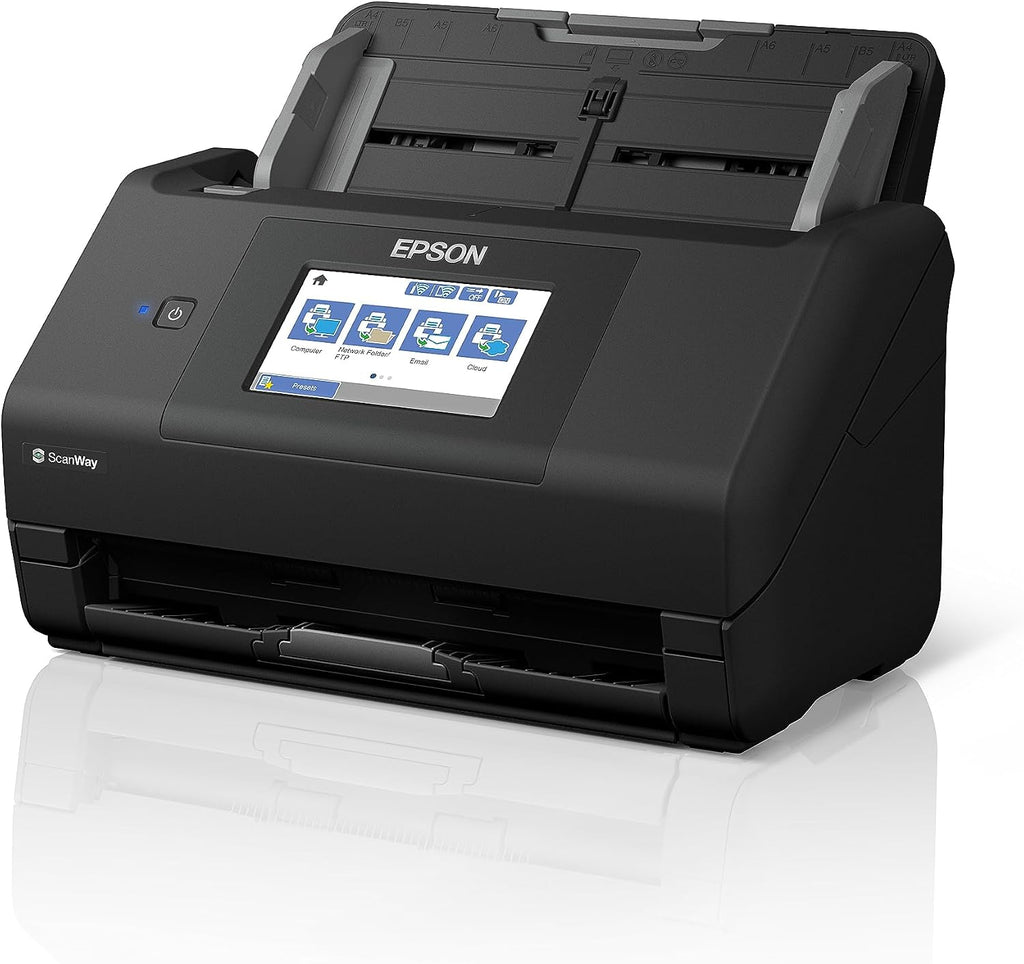 Epson Workforce ES-580W Wireless Color Duplex Desktop Document Scanner for Computers Including PC and Mac with 100 Sheet ADF Auto Feeder and Intuitive 4.3 in Touchscreen, Black