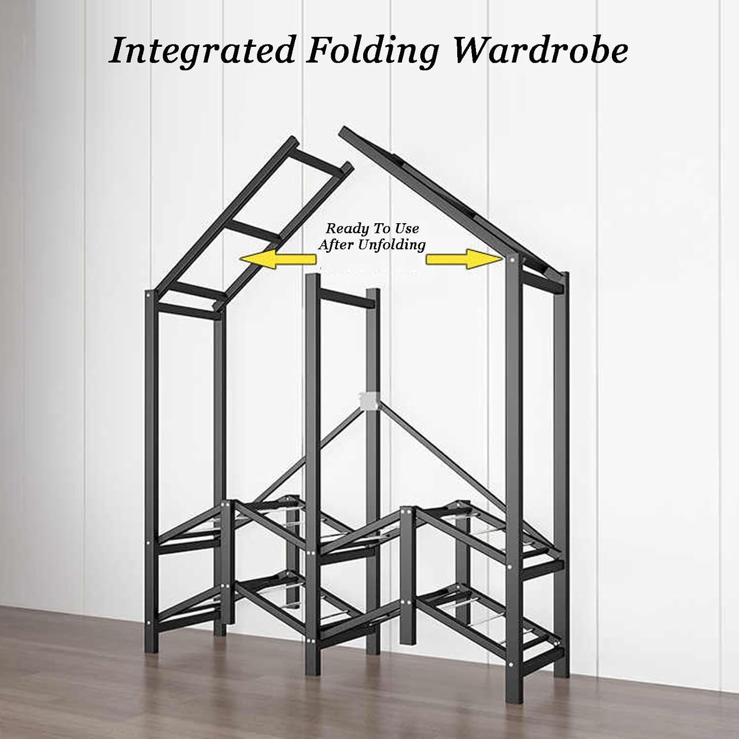 Portable Closet Wardrobe,Freestanding Coat Storage Garment Racks,Closet Storage Organizer with Shelves and Cover,Easy Assembly(Color 2,170x50x170CM)