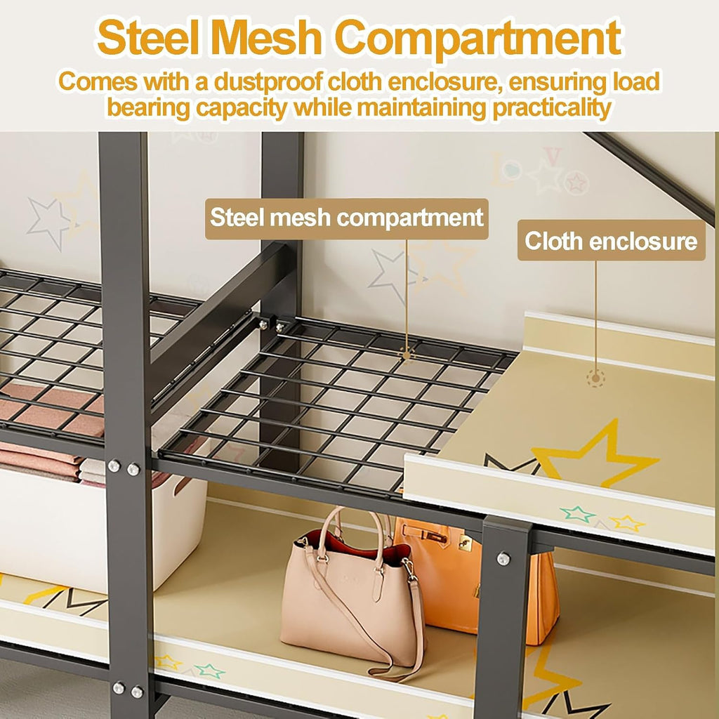 Heavy Duty Portable Closet Cover Foldable Clothe Garment Rack Hanging Foldable Covered Clothes Rack Freestanding Clothing Coat Storage Rack 242cm 95.3inch (Yellow 151cm/59.4inch)