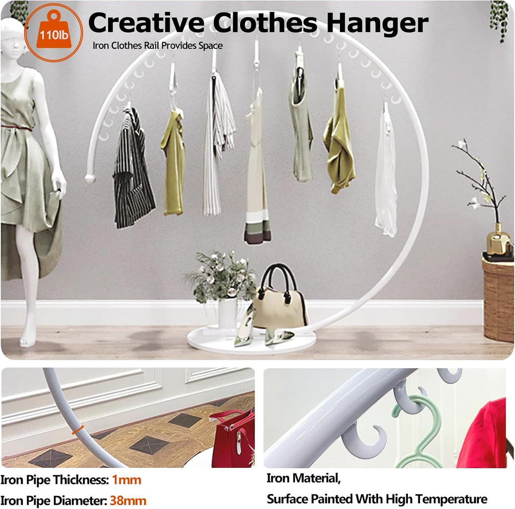 Clothing Store Industrial Display Stands, Clothes Rail, Metal Clothes Rail, Freestanding Garment Rack Hanger, 110 Lb Total Max, Clothes Rail Heavy Duty, Han(C-180x170cm