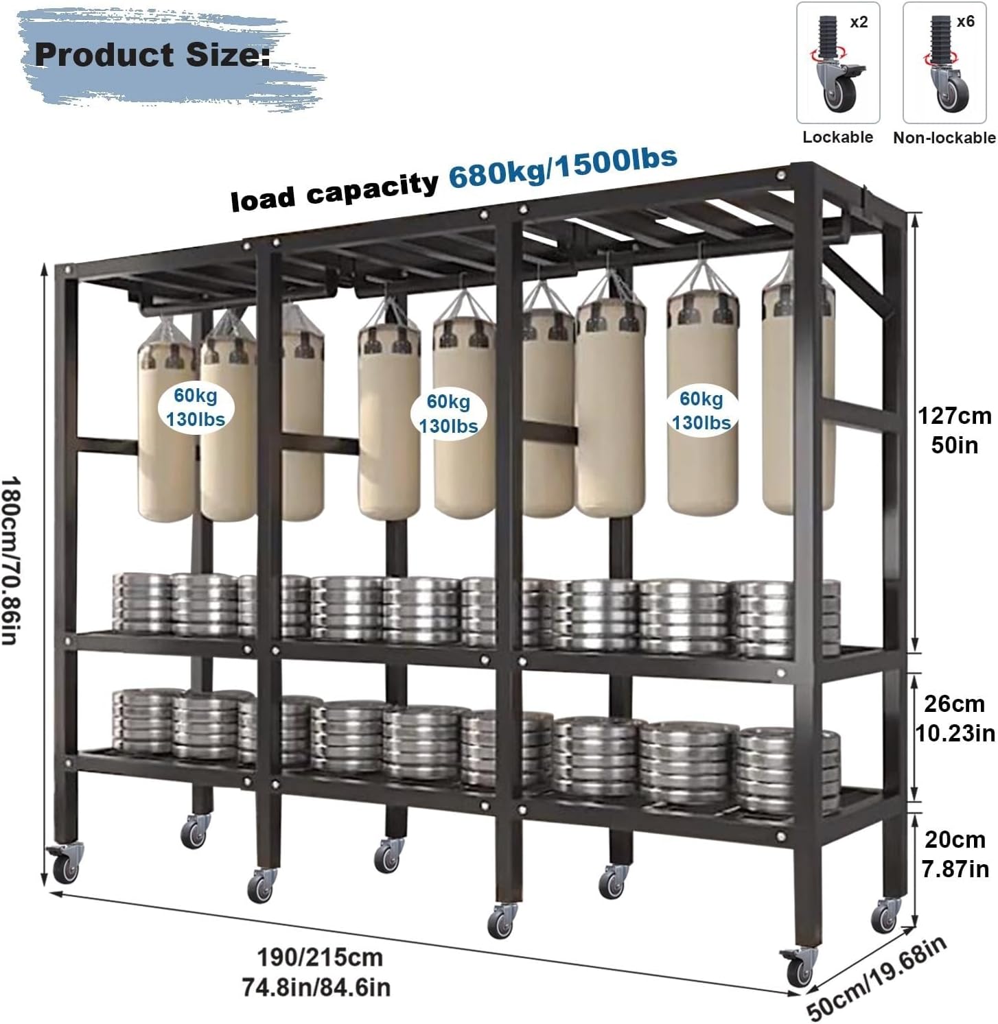 Large Capacity Wardrobe Rack - Rolling Foldable Garment Rack With Cover And Wheels, 1500 Lbs Heavy-Duty Portable Wardrobe Freestanding Clothes Organizer System For Bedroom Living Room Office ( Size :