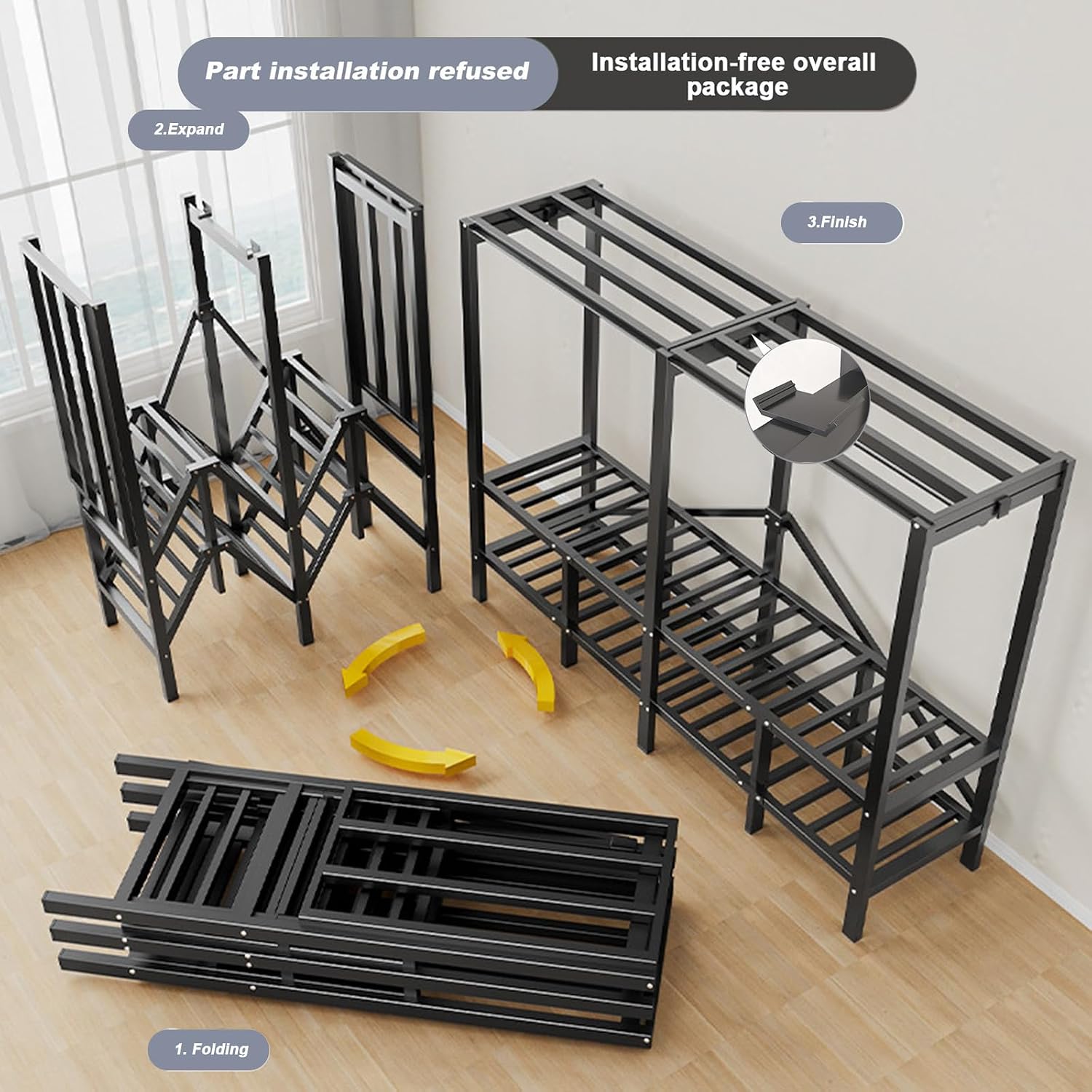 Heavy-Duty Portable Wardrobe Closet Rack with Cover, Freestanding Clothes Organizer System - 1100lbs Capacity, Enclosed Curtain Armoires for Bedroom