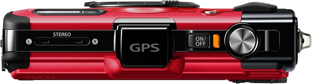 OM SYSTEM Olympus Stylus TG-2 iHS Digital Camera with 4X Optical Zoom and 3-Inch LCD (Red) (Old Model)
