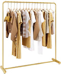 Heavy duty Garment rack Nordic Modern Clothing Rack With T-shaped Base Golden Wrought Iron Clothes Rail For Hanging Clothes Freestanding Coat Rack For Bedrooms Commercial Clothes Display Rack ( 100X4