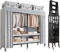 Heavy Duty Rolling Garment Rack With Cover - Mobile Metal Wardrobe Wardrobe, Width 20.47in, Max 2000lbs, Portable Freestanding Closets Wardrobe, Foldable Clothing Rack, For Hanging Clothes ( Size : 20