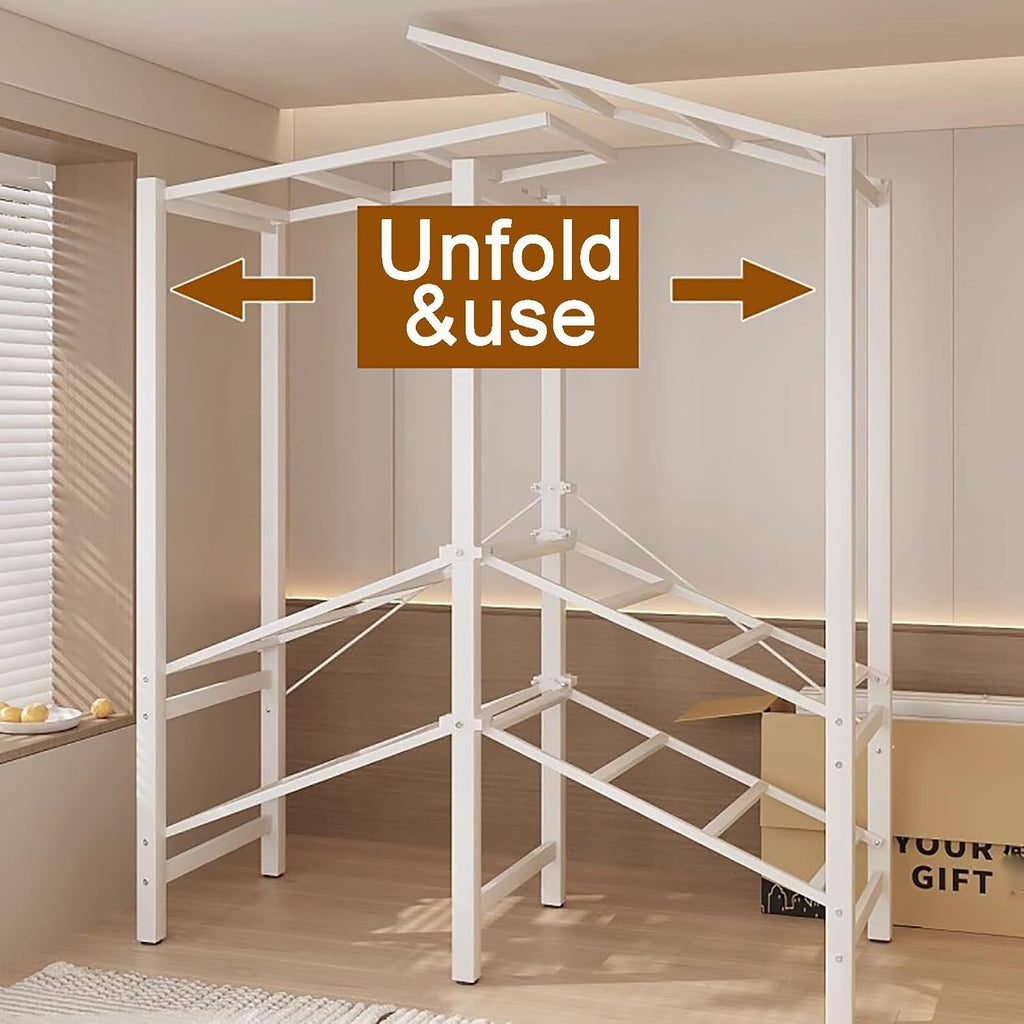 Portable Closet Wardrobe, Folding Garment Rack, Sturdy Large Wardrobe,Storage Organizer with Shelves and Cover(168cm/66.2in)