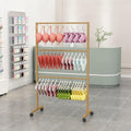 Underwear Display Rack,Bra Rack with Wheels,Garment Rack,Clothing Store,Retail Shelving,Commercial Free Standing Hanger for Bikini,Swimwear,Lingerie (Gold-L100xH135CM/39.4x53in