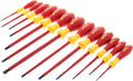 Wiha 32094 Slotted & Phillips Insulated Screwdriver Set, 13 Piece, 1000V VDE, SoftFinish Handle, Black Oxide