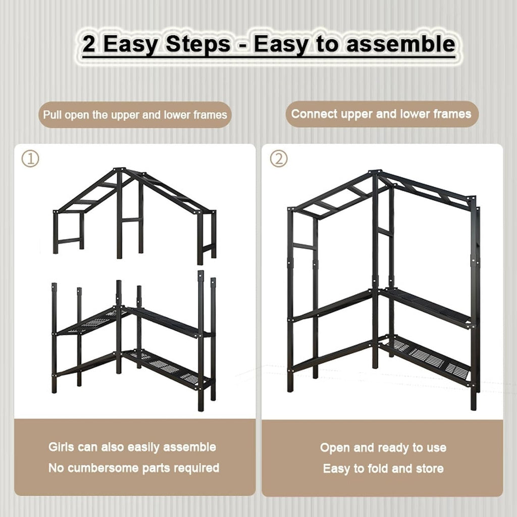 1100lbs Heavy-Duty Foldable Garment Rack With Cover - Large-capacity All-steel Floor-standing Wardrobe Rack, Portable Wardrobe Closet Rack, Freestanding Clothes Organizer System ( Size : 168*50*170cm