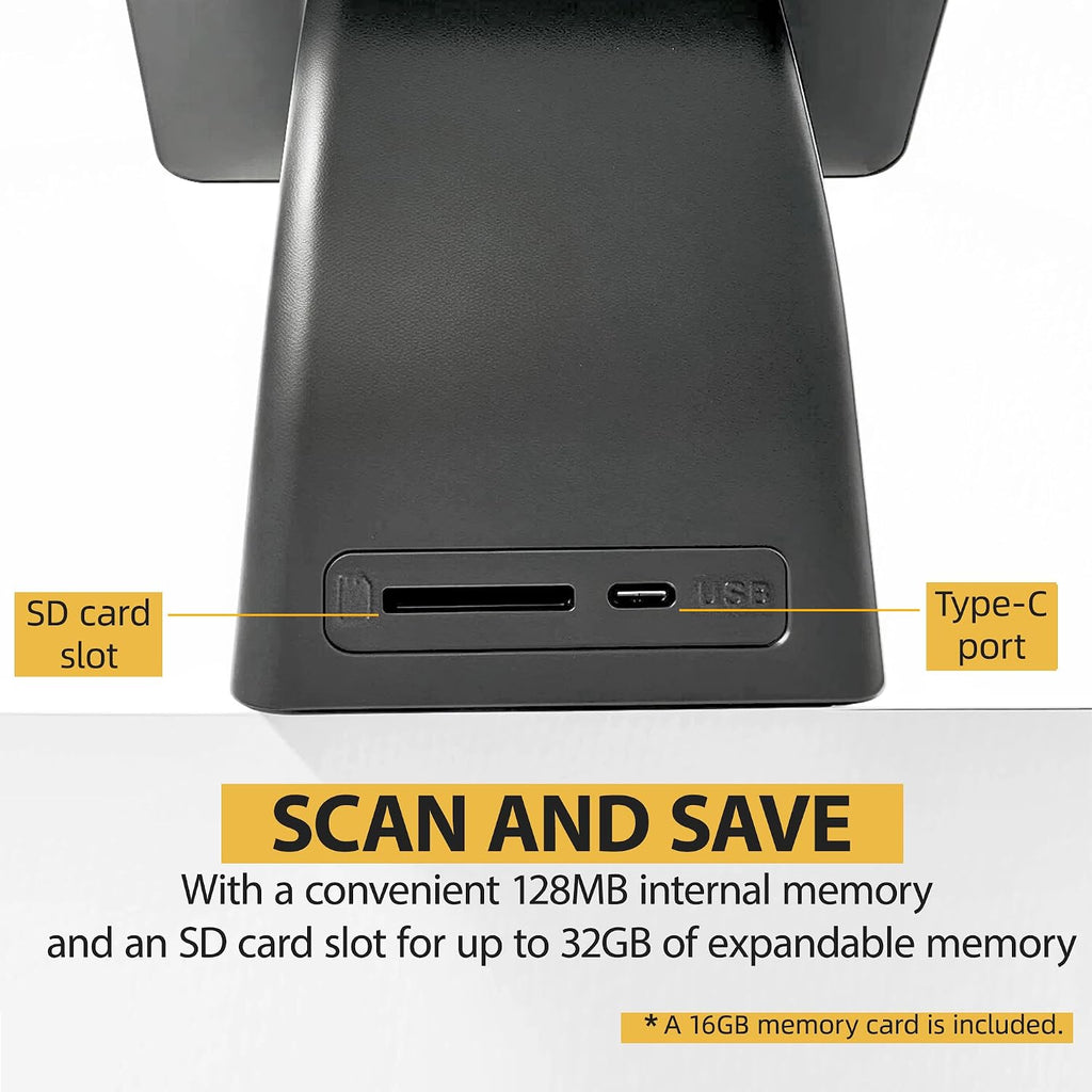 BEONEGLOBAL ClearScan P5 Film Scanner with SD Card, Upgraded Version, 24MP High-Resolution 35mm/135/126/110/Super 8 Film & Slide Converter with 5' LCD, Quick Digital JPEG Conversion