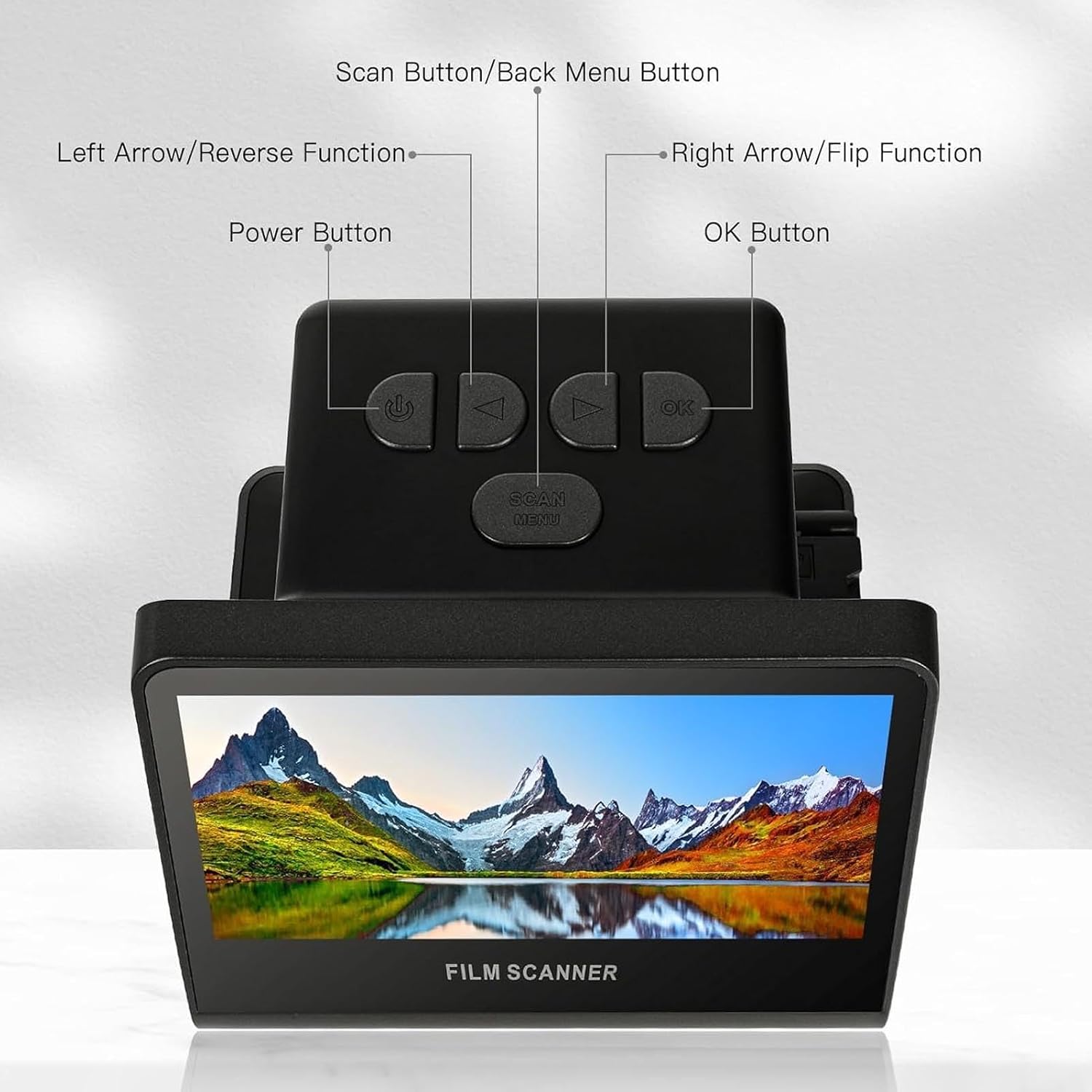Film and Slide Scanner Digitizer with 5' LCD Screen, Negative Scanners for Old Pictures to Digital 22MP JPEG Fast, Compatible with 35, 126, 110 Film and Slides