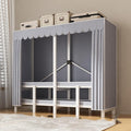 Foldable Portable Closet Wardrobe Rack - Portable Wardrobe Closet Rack,1100lbs,Heavy-Duty Foldable Garment Rack With Cover，Freestanding Clothes Organizer System ( Color : B , Size : 168*50*170cm )